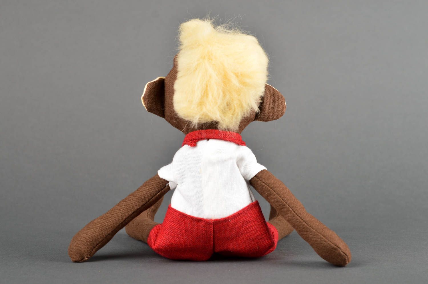 Игрушка обезьянка мальчик хенд мейд детская игрушка для дома мягкая игрушка фото 5