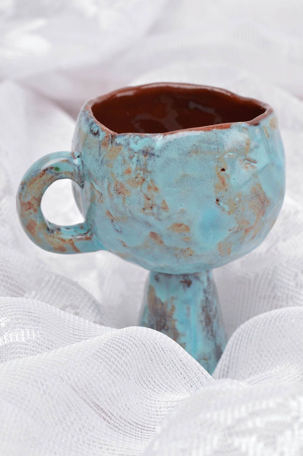 Handmade Tee Tasse schöne Kaffeetasse aus Keramik Küchen Deko Geschenk für Frau foto 1