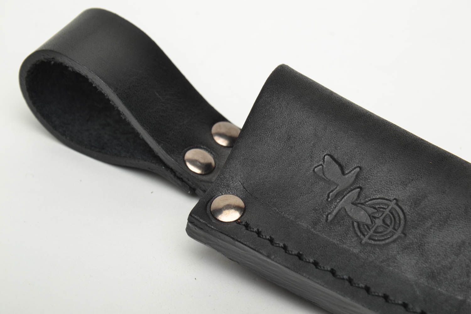 Black leather knife pouch photo 4