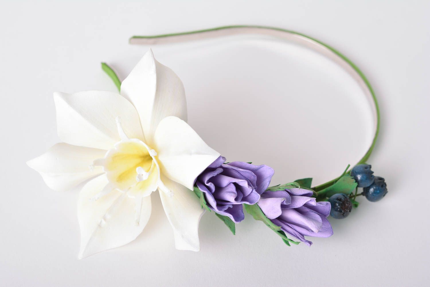 Handmade hair band flower hair band hair accessories with flowers for women photo 1