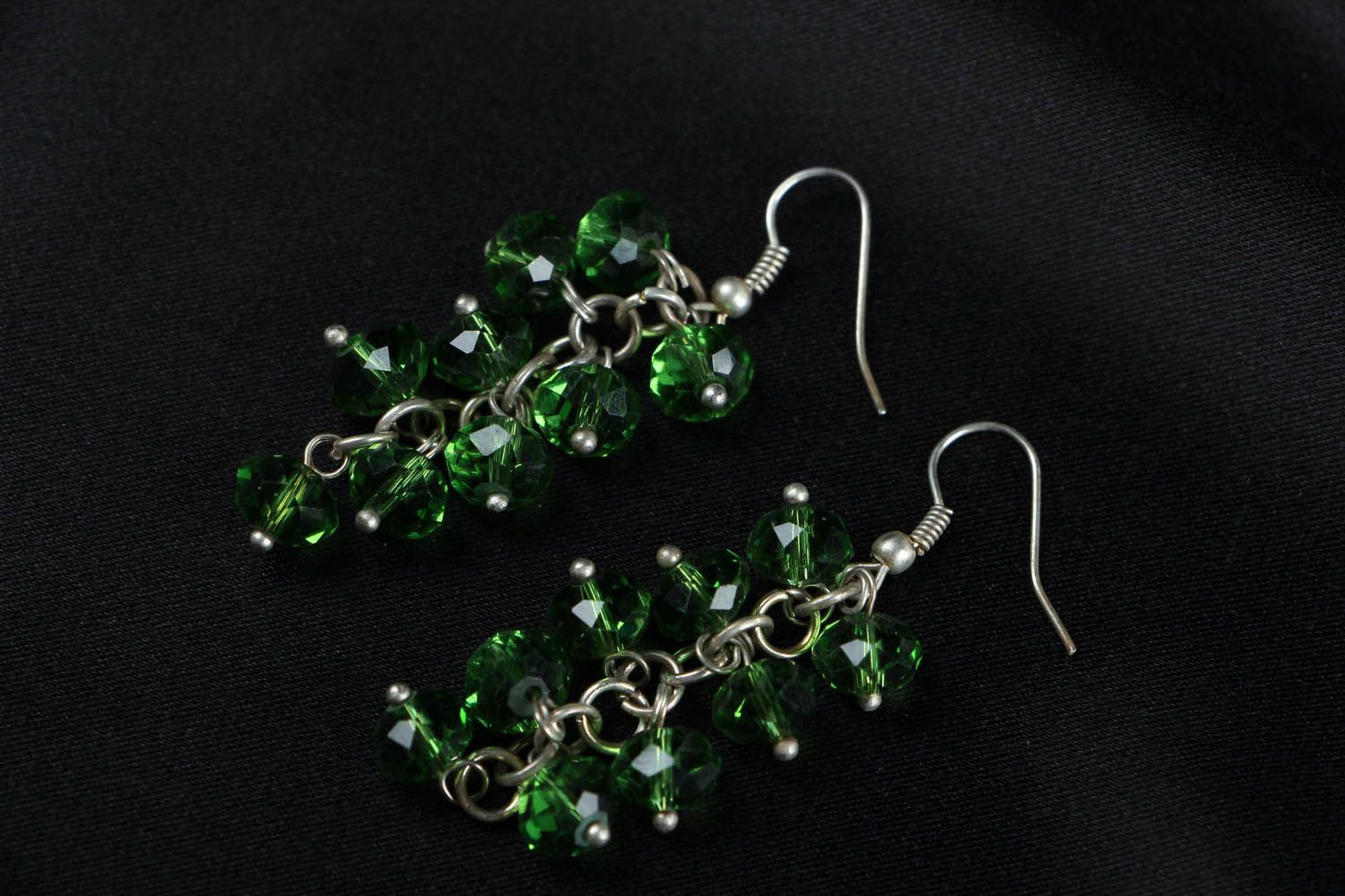 Earrings with crystal beads photo 1