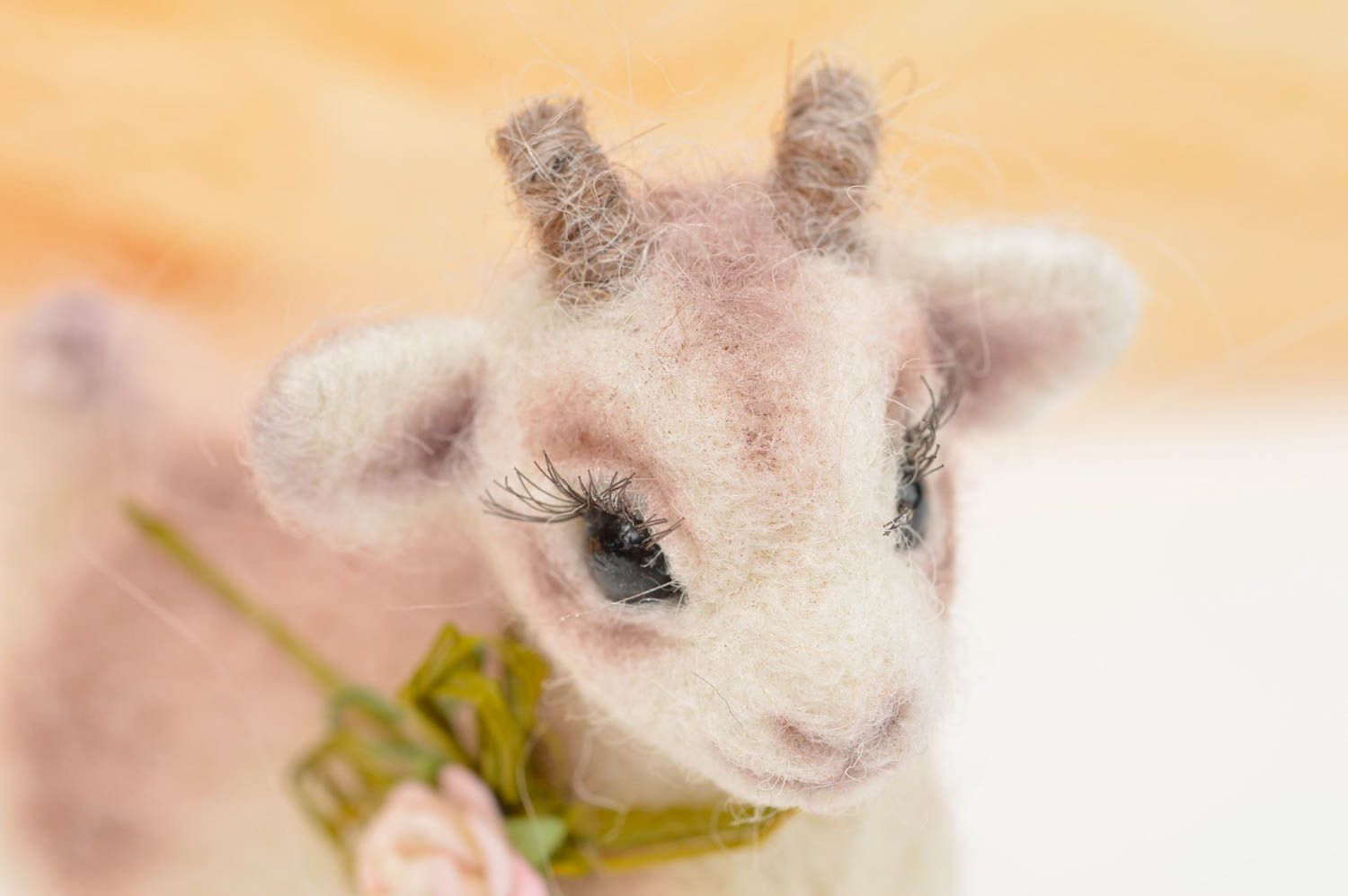 Peluche décorative fait main Jouet en laine Cadeau enfant Chèvre mignonne photo 5