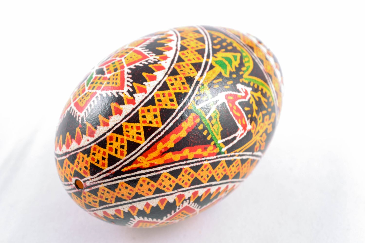 Goose Easter egg with rich ornament photo 3