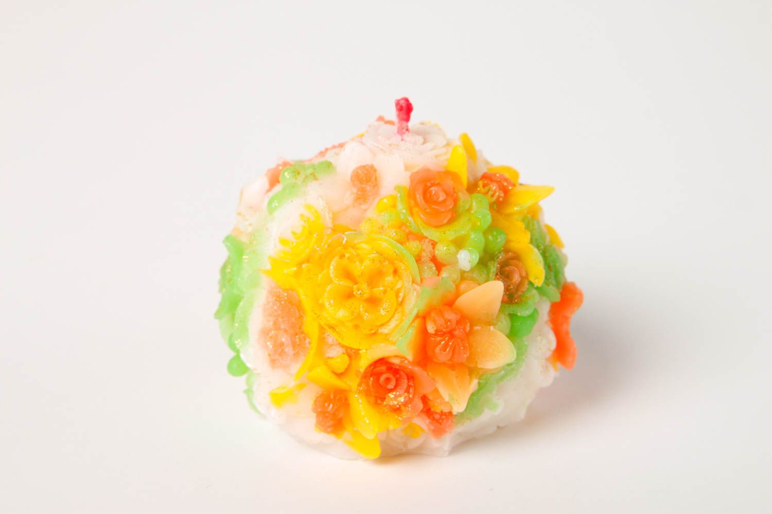Flower cup cake gift handmade candle for table décor 3,54 inches, 0,75 lb photo 3