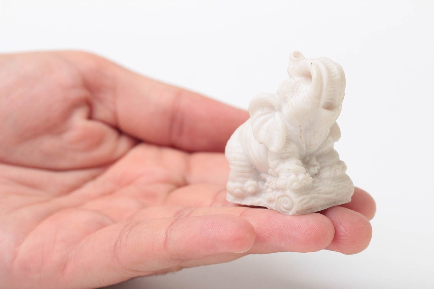 Figurine à peindre fait main Petite statuette blanche éléphant Déco intérieur photo 5