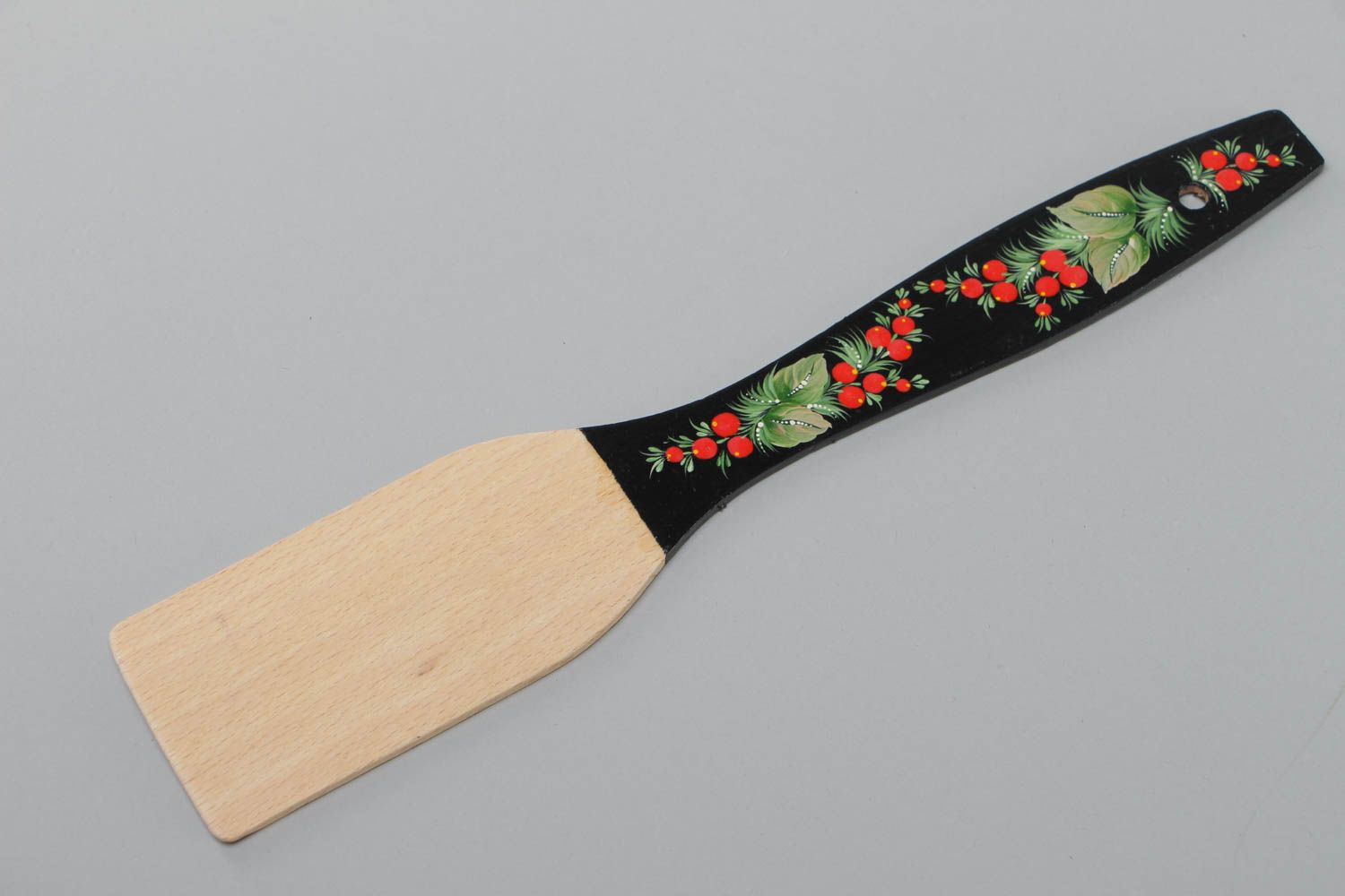 Деревянная лопатка для кухни с росписью в этническом стиле средняя ручной работы фото 4