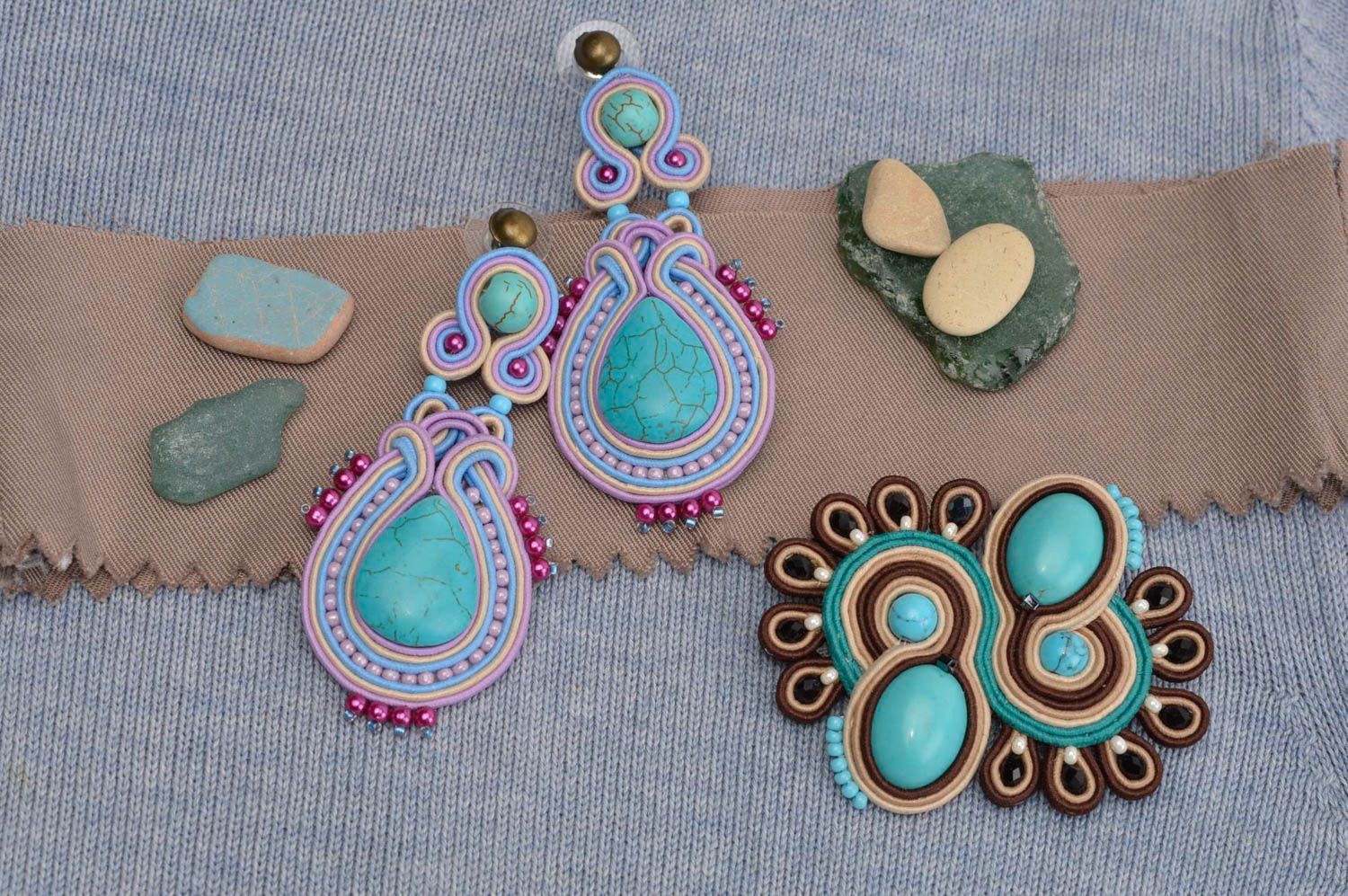 Handmade earrings designer jewelry fashion brooch for women impressive present photo 1