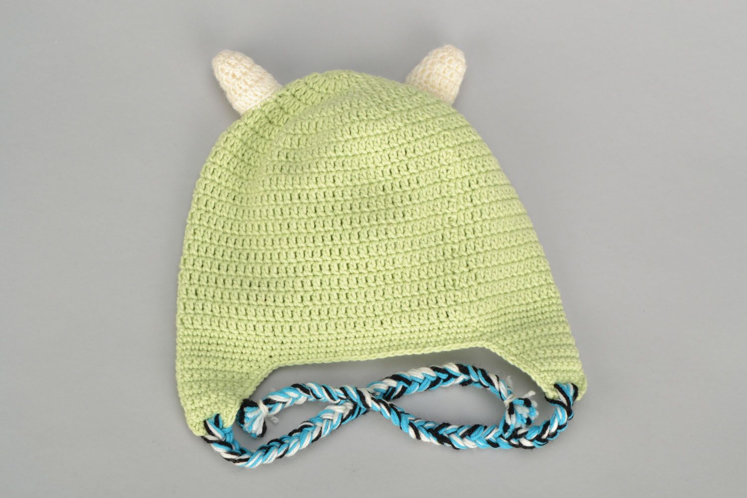 Bonnet tricoté pour enfant vert photo 3