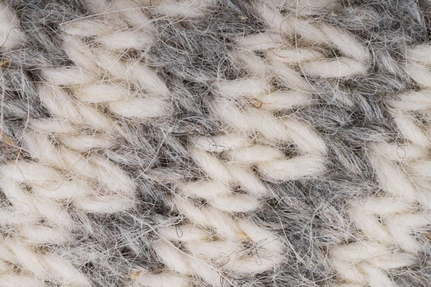 Mitaines pure laine gris sur blanc photo 4