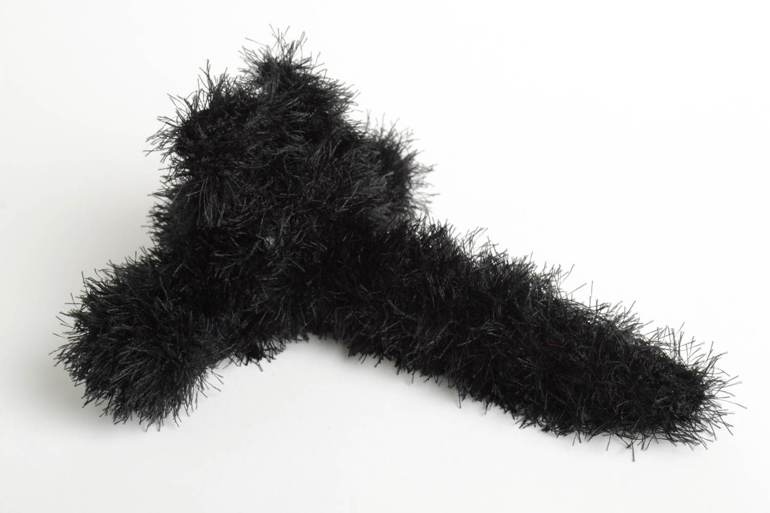 Handmade black crocheted toy designer soft toy cat cute present for kids photo 3