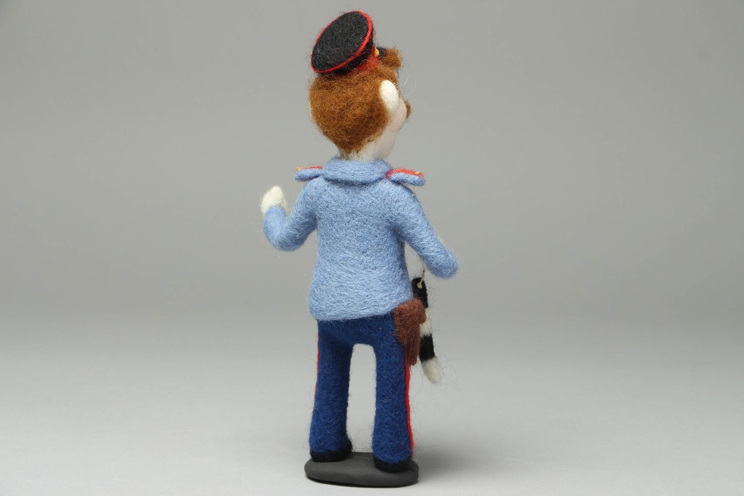 Felted wool statuette of police officer photo 3