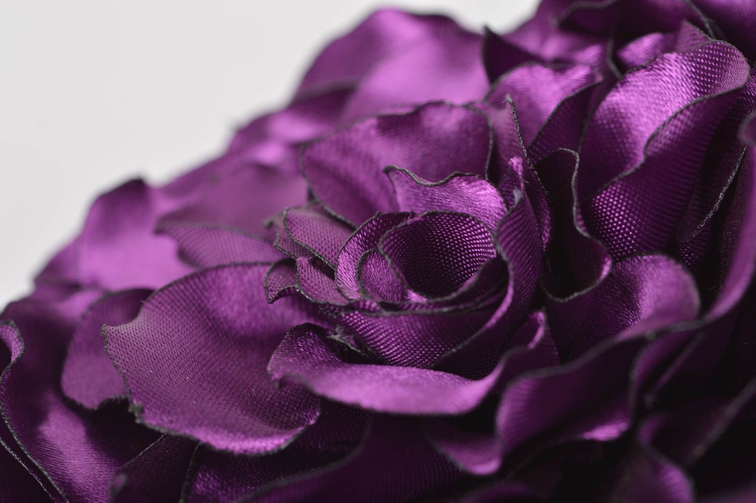 Barrette cheveux fait main Broche fleur de rose violette Accessoire femme photo 3