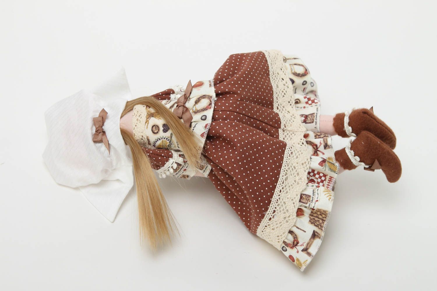 Кукла ручной работы кукла из ткани мягкая кукла в платьице дизайнеркая фото 4