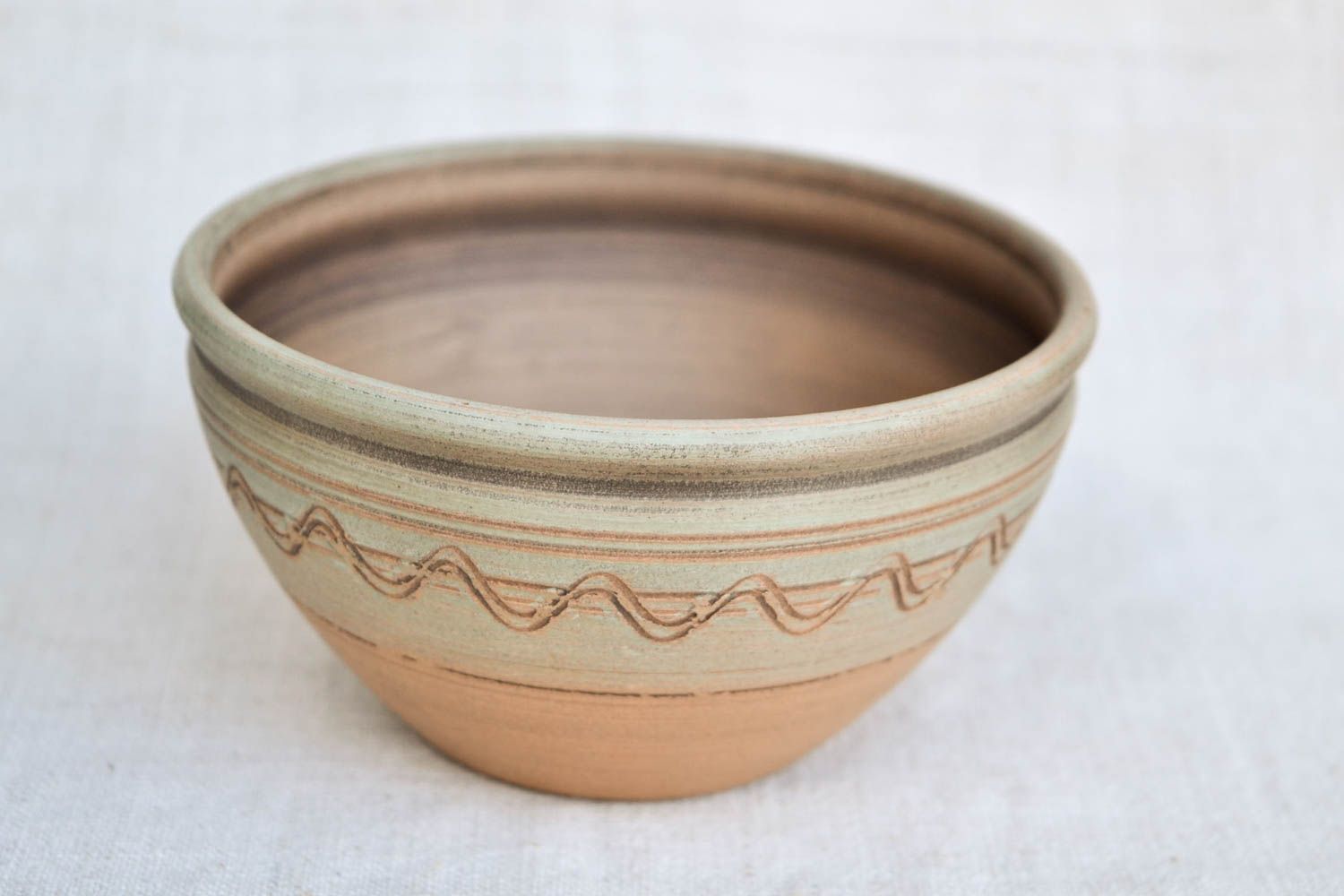 Eco friendly handmade ceramic bowl molded clay bowl kitchen supplies gift ideas photo 4