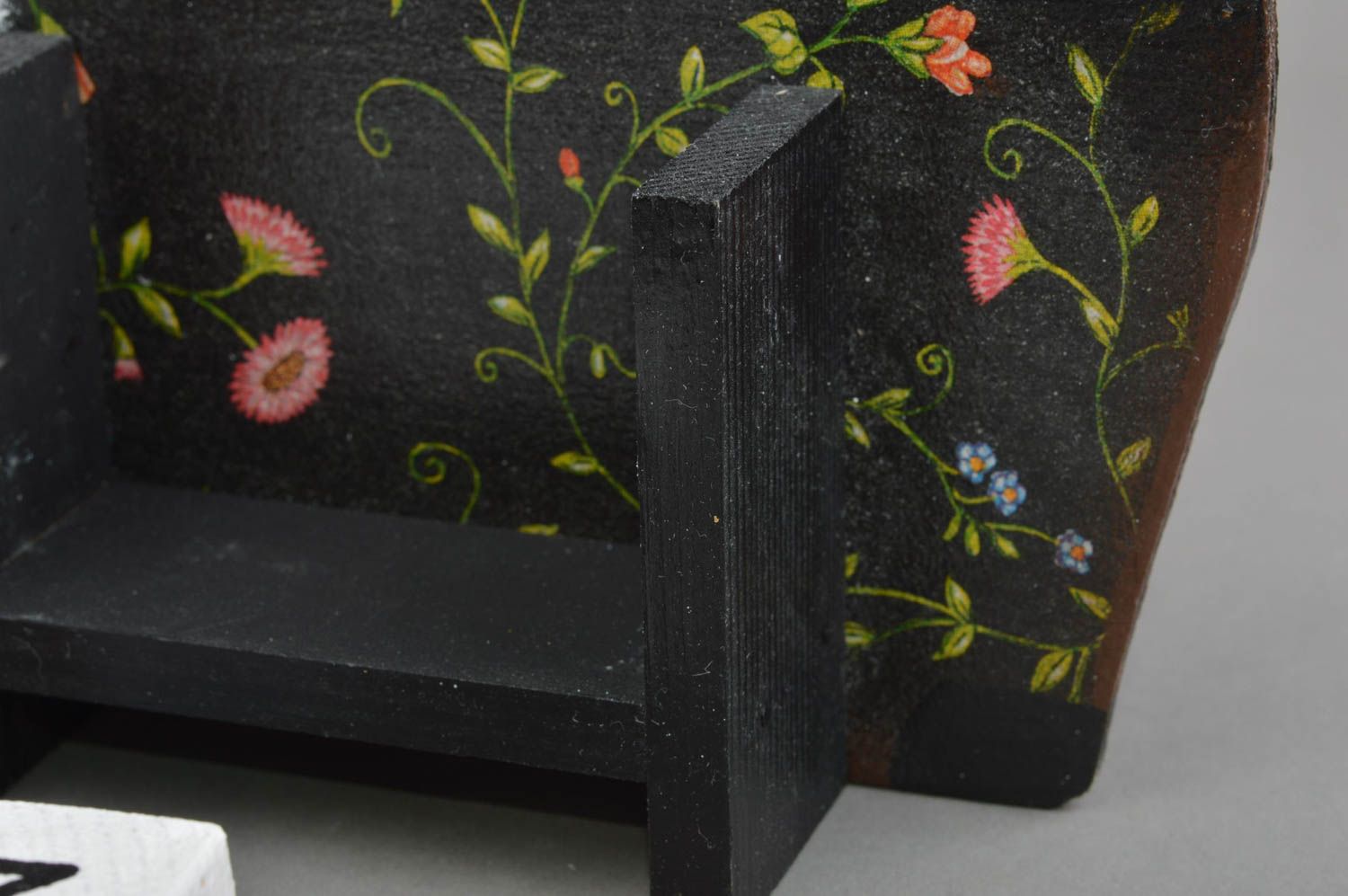 Schöner schwarzer ungewöhnlicher handmade Tischkalender aus Holz Kuh originell foto 5