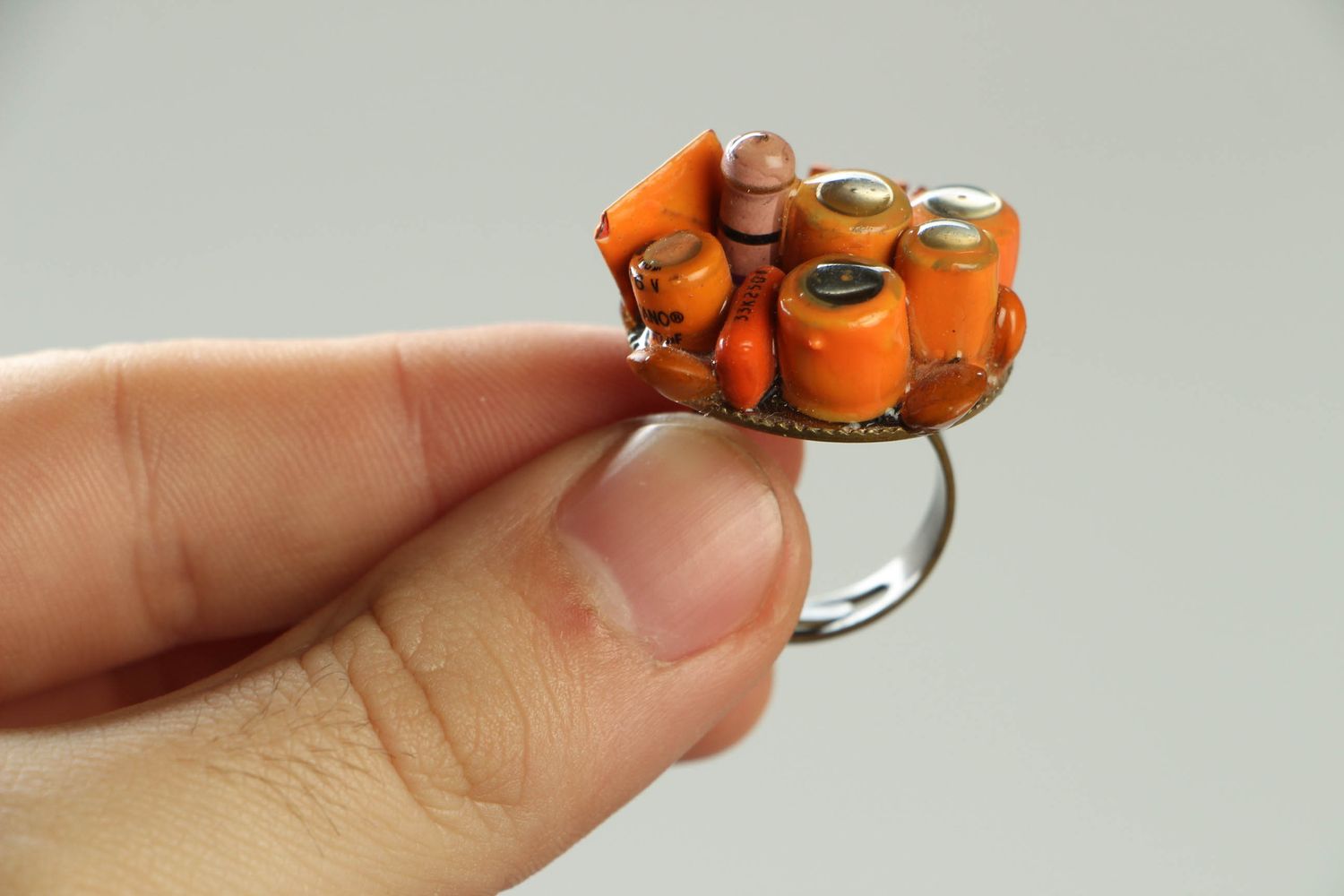 Кольцо металлическое в стиле киберпанк с регулируемым размером фото 5