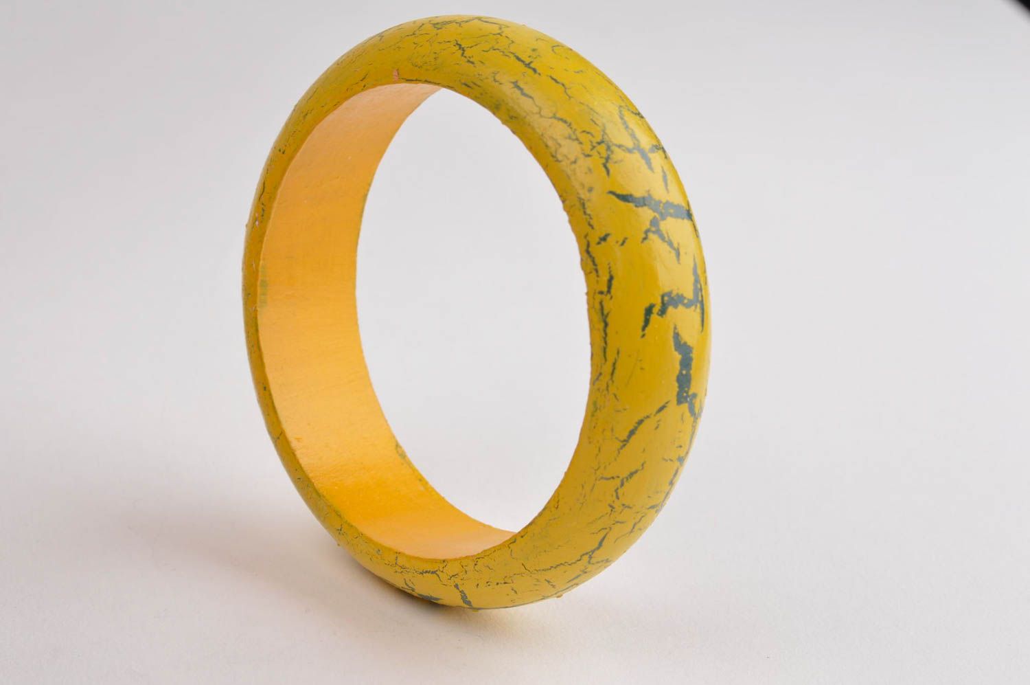 Handgemachter Schmuck Armband Schmuck Frauen Geschenk aus Holz gelb schön foto 5