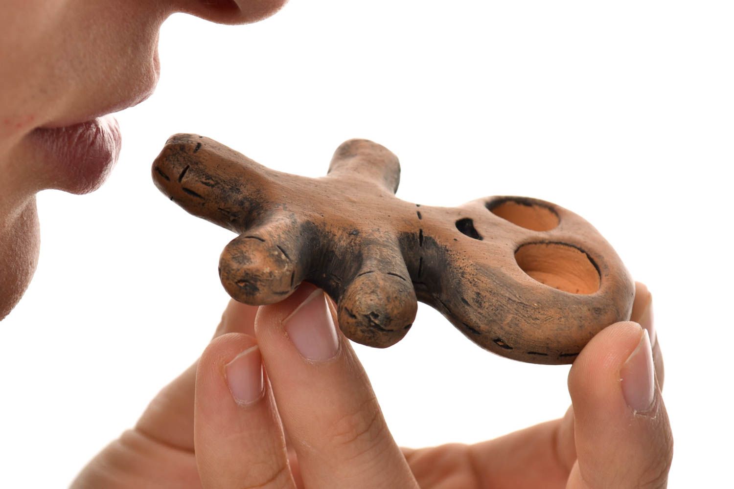 Keramik Handarbeit kleine Pfeife originelles Geschenk Rauch Zubehör Männchen foto 1