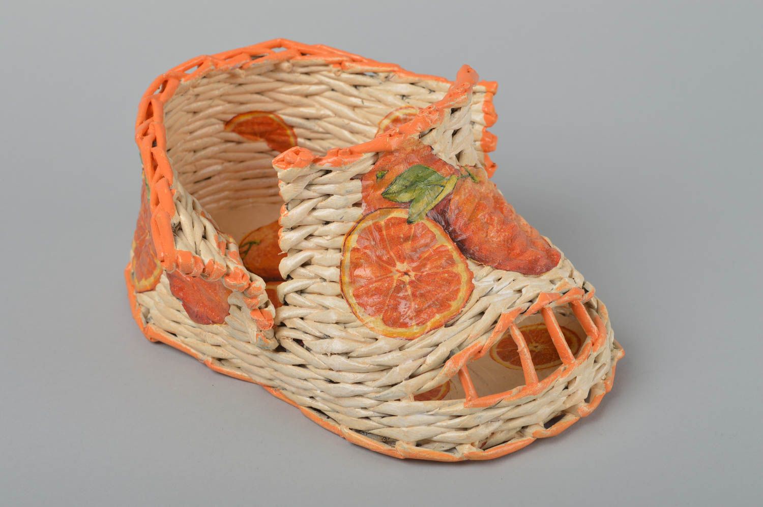 Beautiful handmade woven basket paper basket newspaper craft gift ideas photo 3