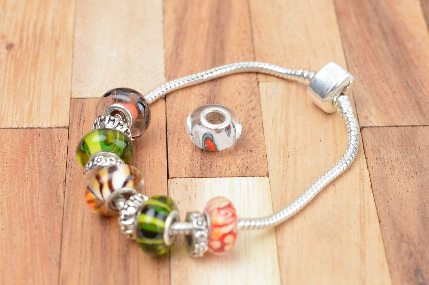 Unusual handmade glass bead colorful glass bead lampwork ideas artisan jewelry photo 3