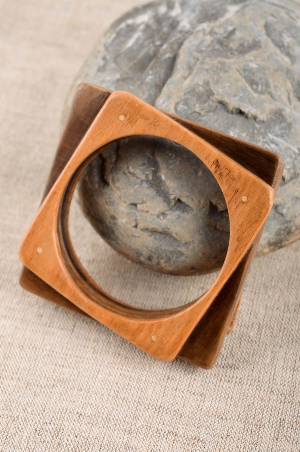 Pulsera de madera hecha a mano regalo original accesorio para mujer inusual foto 1