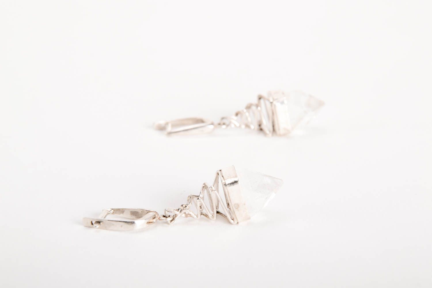 Handmade Silberschmuck Ohrringe silberne Ohrhänger Ohrringe für Damen lang schön foto 4