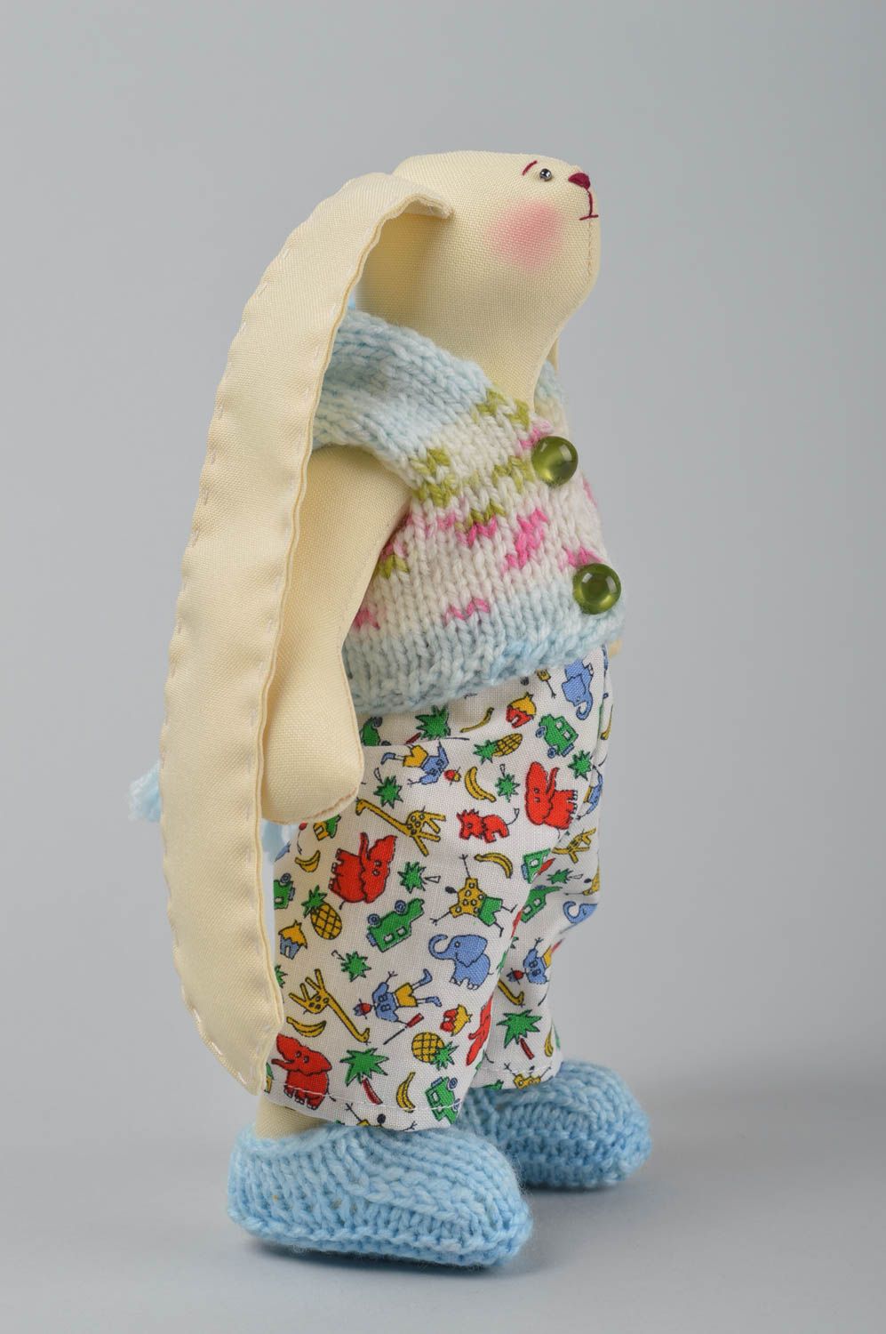 Juguete artesanal de tela de algodón muñeca de peluche regalo original Liebre foto 4