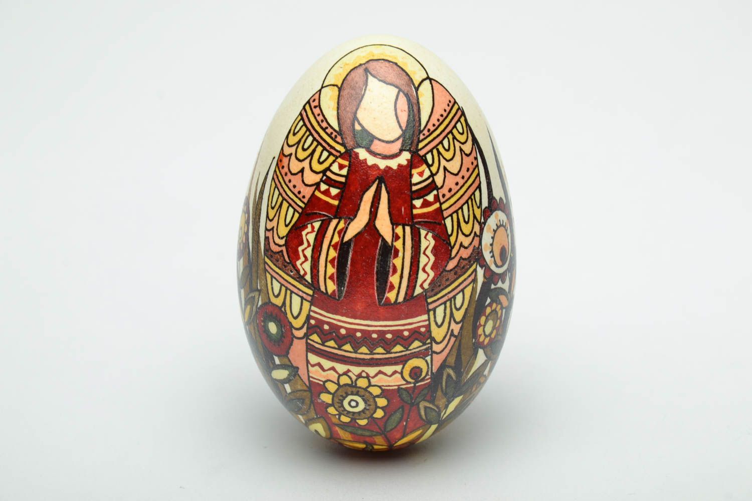 Easter egg designer goose pysanka made using wax technique photo 2