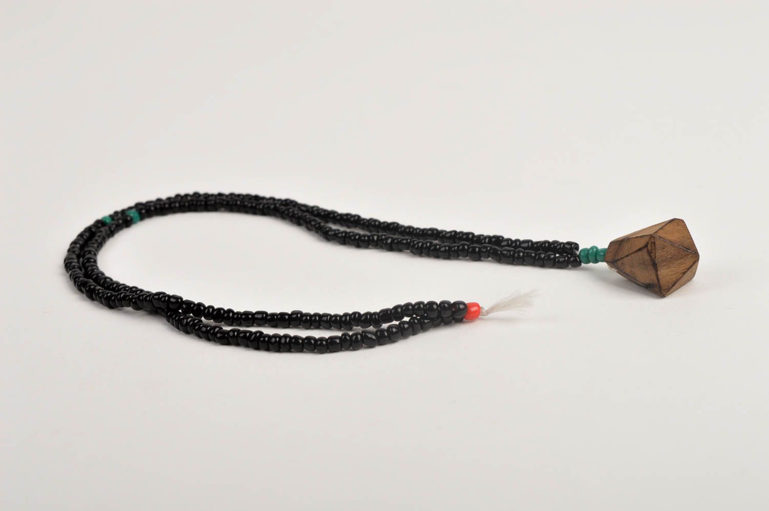 Lange Halskette handmade Holz Schmuck Anhänger mit Kette Accessoire für Frauen foto 5