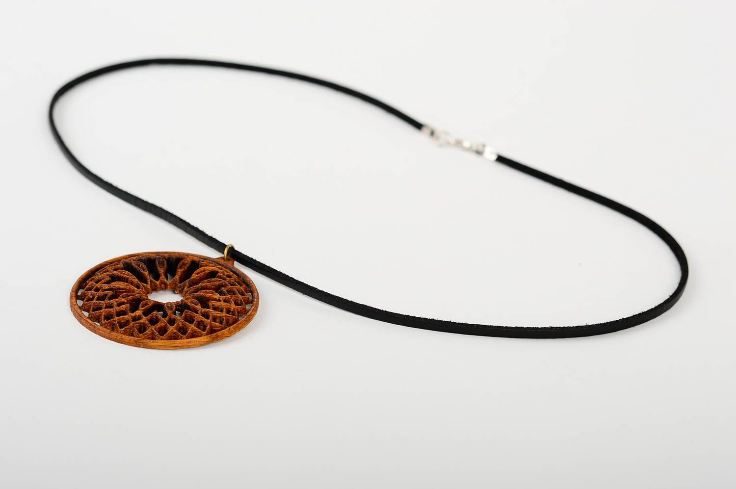Handmade pendant unusual accessory gift ideas wooden pendant for women photo 4