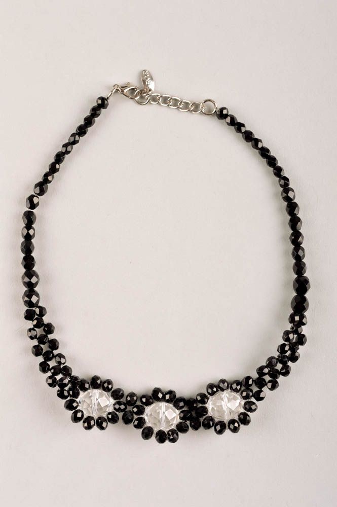 Handmade Damen Collier in Schwarz Modeschmuck Halskette Accessoire für Frauen  foto 2