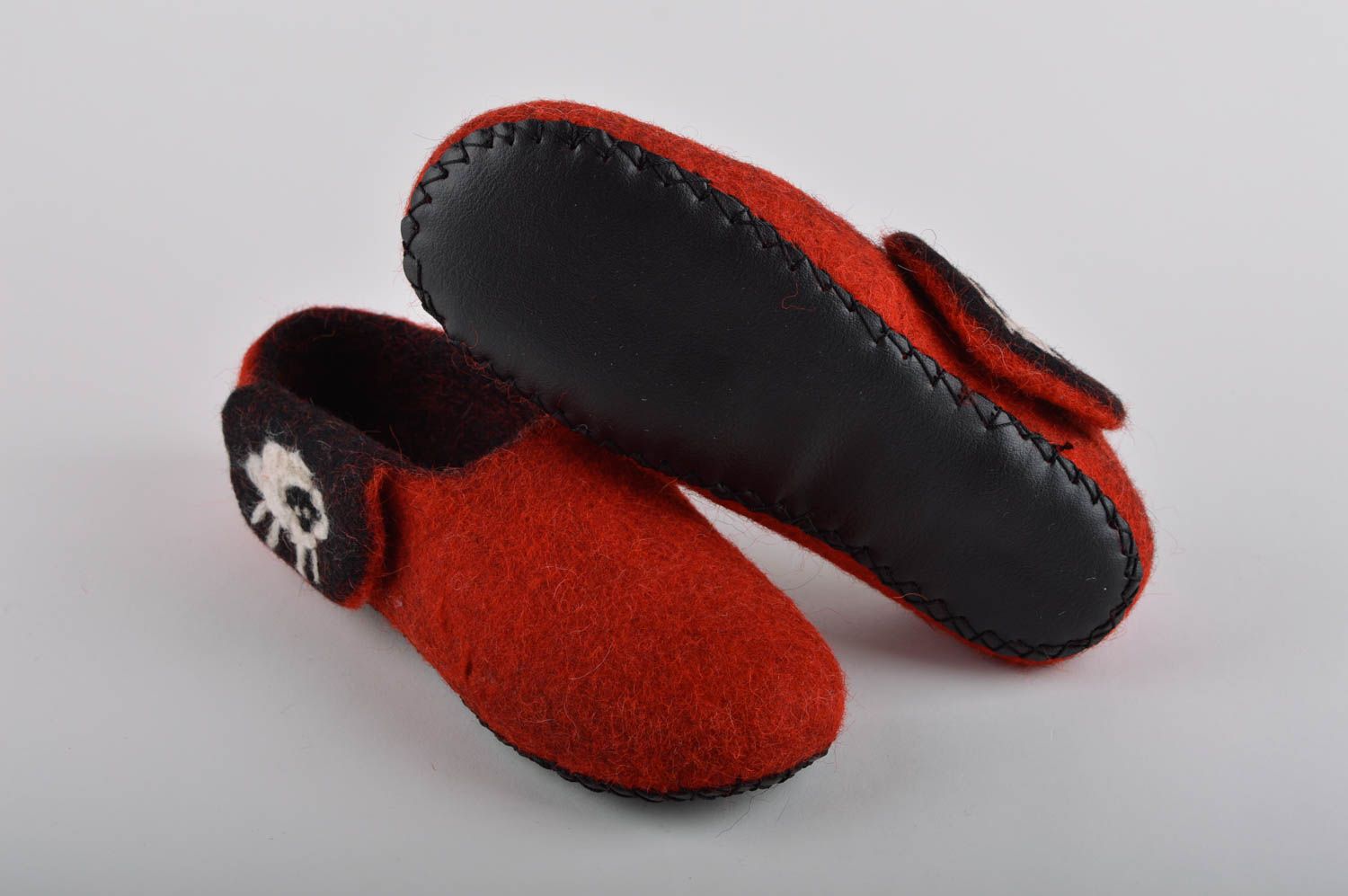 Zapatillas de casa artesanales de fieltro calzado femenino regalo original foto 5