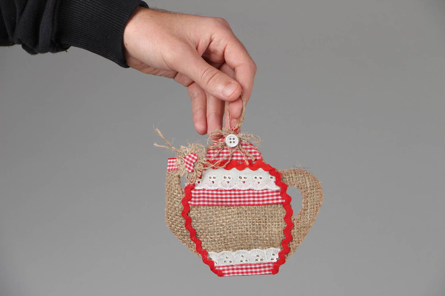 Textile toy for Christmas tree Teapot photo 4
