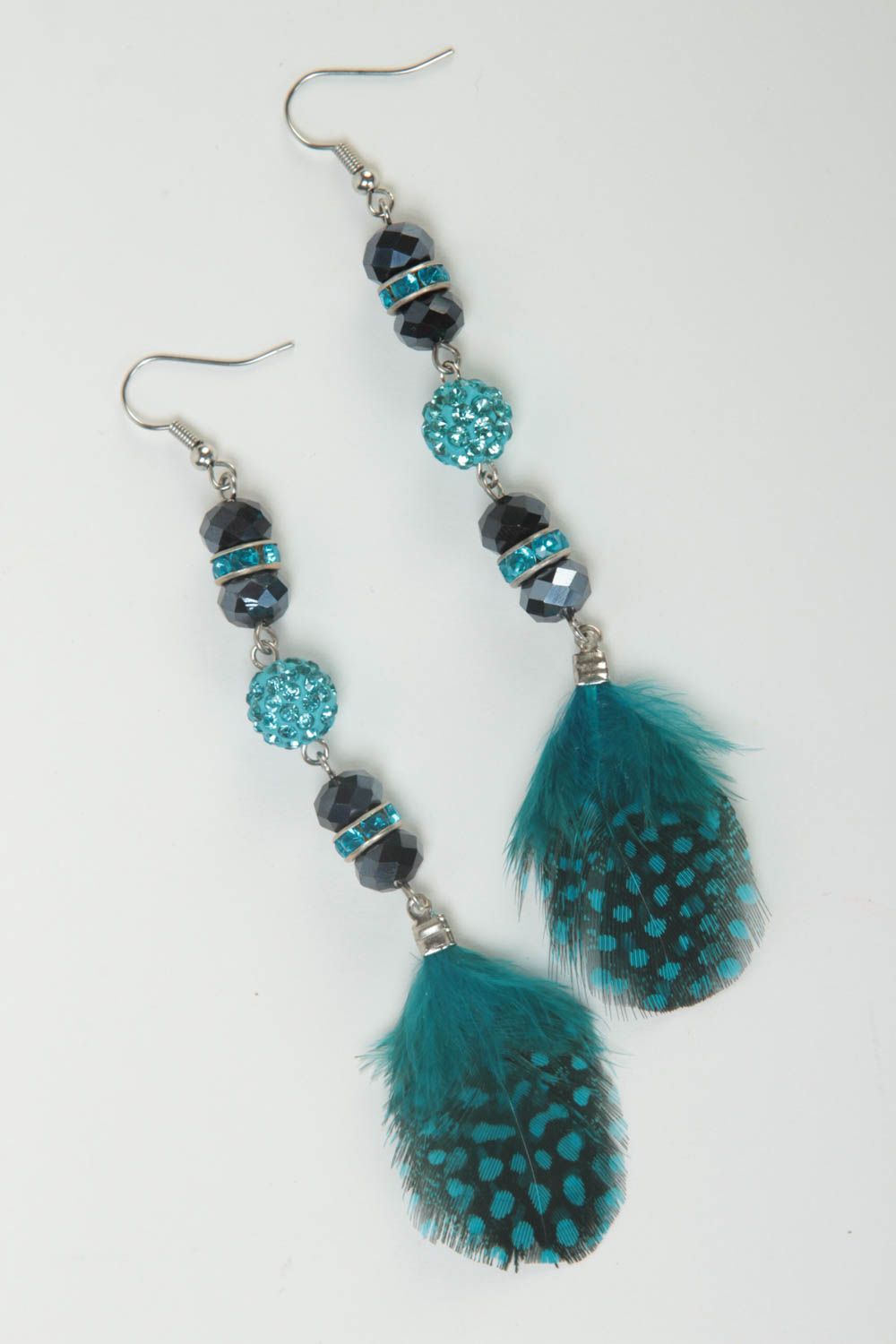 Unusual handmade beaded earrings long earrings design artisan jewelry gift ideas photo 2