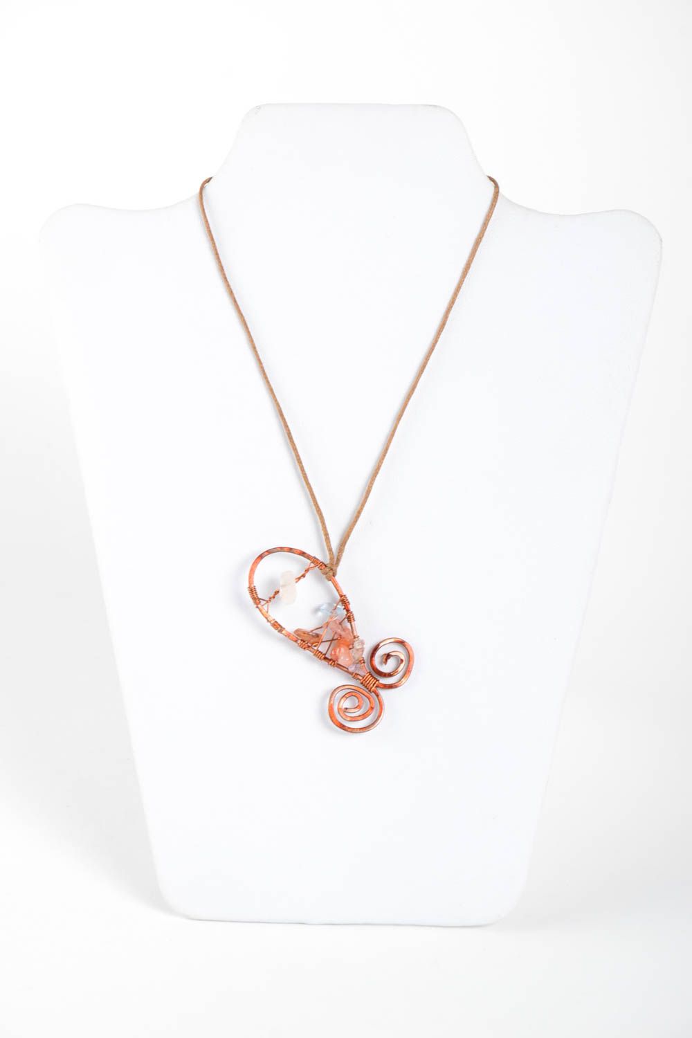 Handmade pendant unusual pendant designer accessory copper pendant gift ideas photo 2