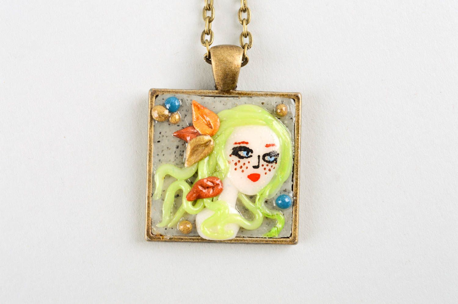 Handmade pendant necklace charm necklace plastic jewelry gifts for girls photo 3