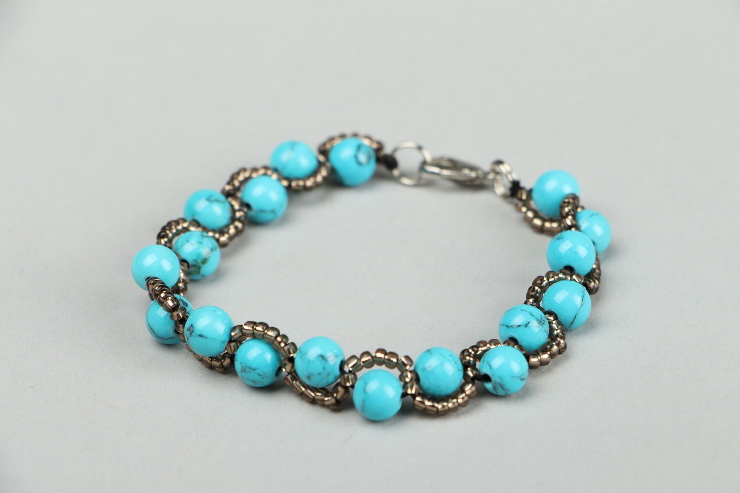 Handmade bracelet with turquoise photo 3