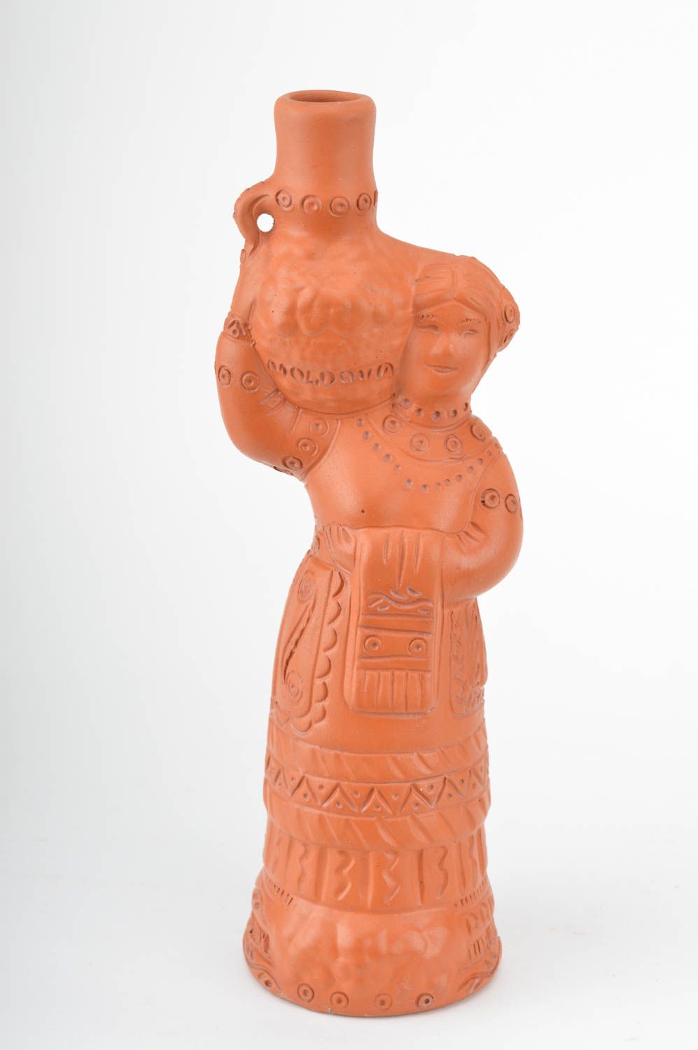 60 oz ceramic terracotta wine bottle in the shape of a woman 1,25 lb photo 2