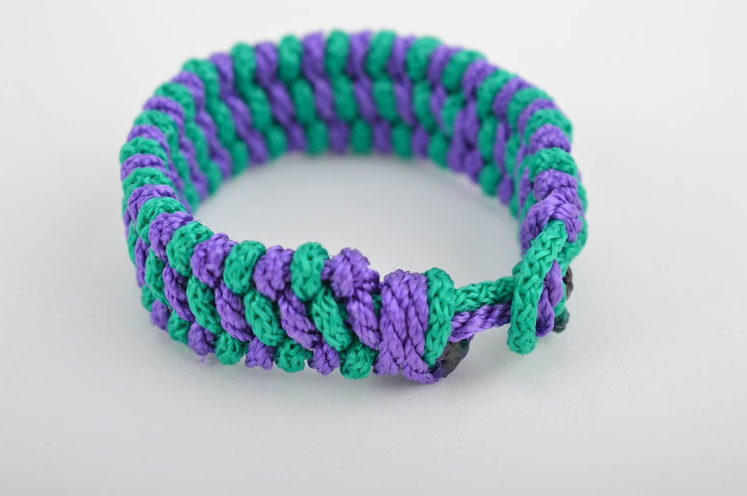 Unusual handmade wrist bracelet woven cord bracelet accessories for girls photo 2