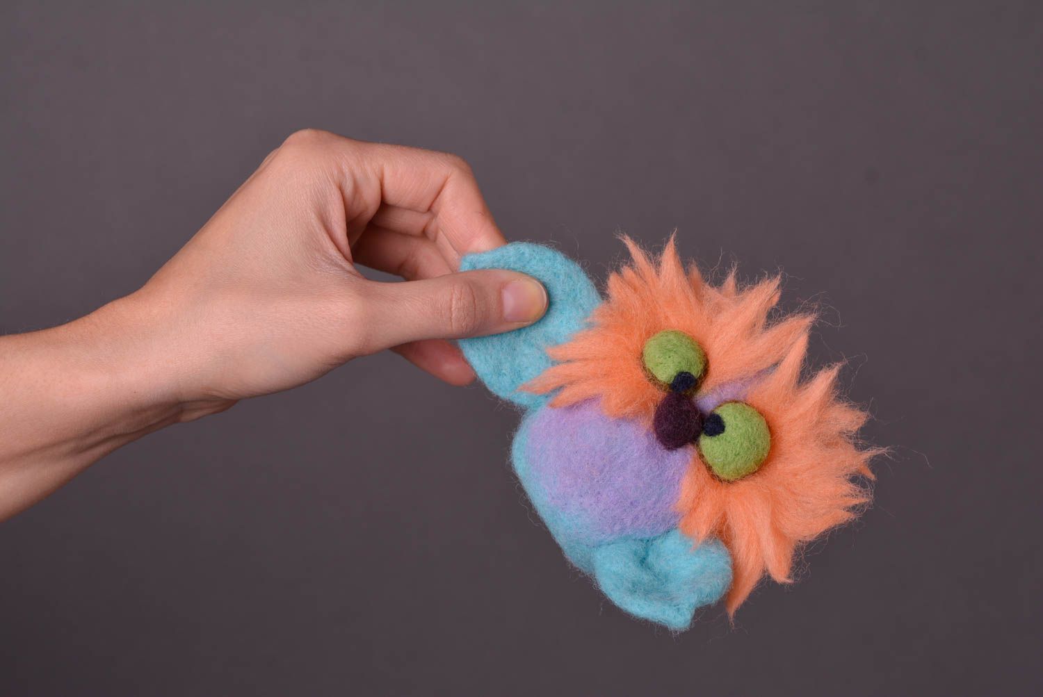 Игрушка из шерсти ручной работы валяная игрушка птичка мягкая игрушка Сова фото 2