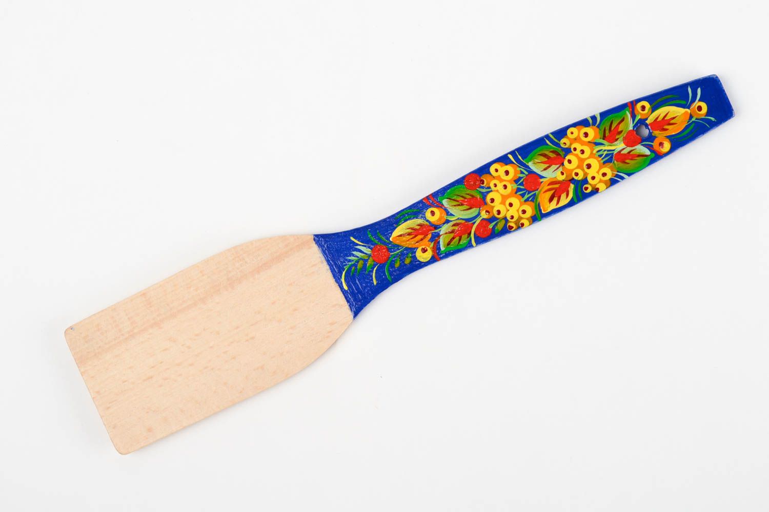 Handmade kitchen utensils stylish wooden spatula unusual painted spatula photo 3