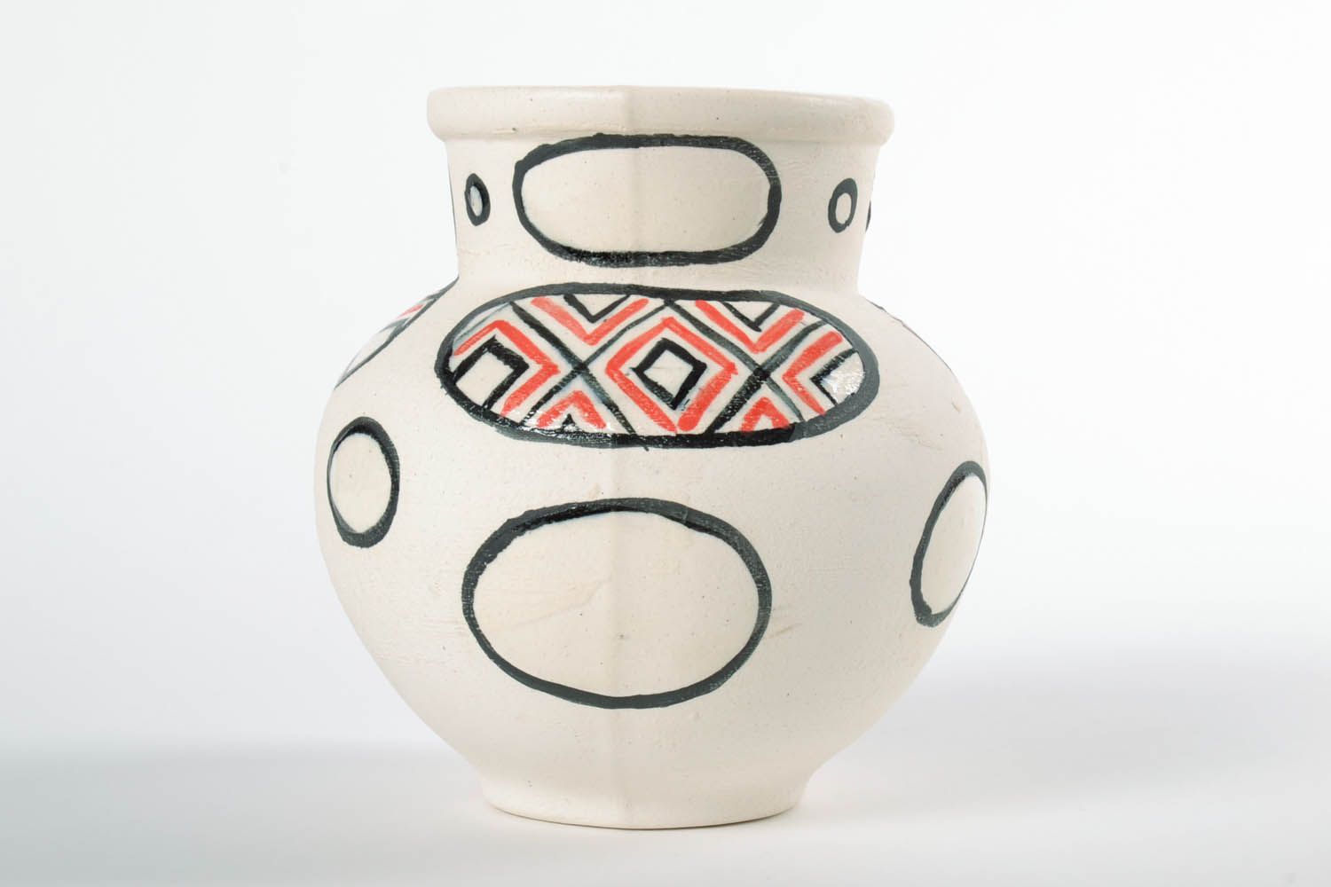 Handmade 12 oz painted ceramic milk jug, creamer 5,12 inches, 1,3 lb photo 4