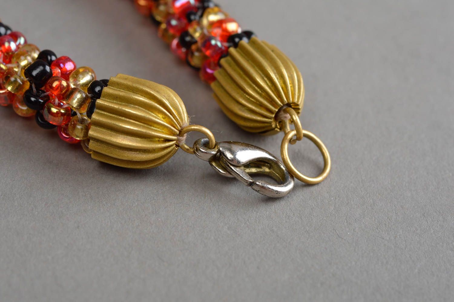 Collier spirale Bijou fait main Cadeau femme tissé en perles de rocaille design photo 4