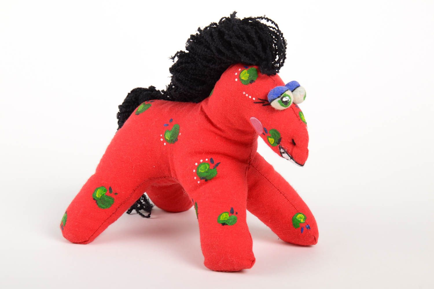 Stoff Tier handgemachtes Pferd Spielzeug in Rot originelles Geschenk für Kinder foto 2