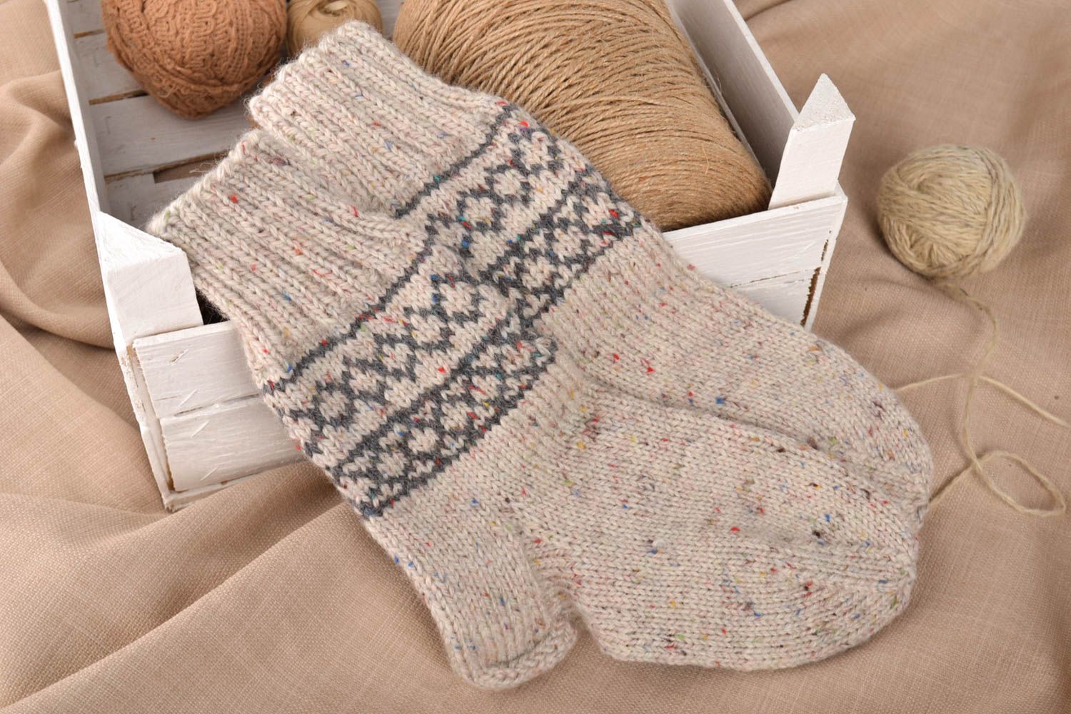 Handmade wool socks knitted socks warm woolen socks best gifts for men photo 1
