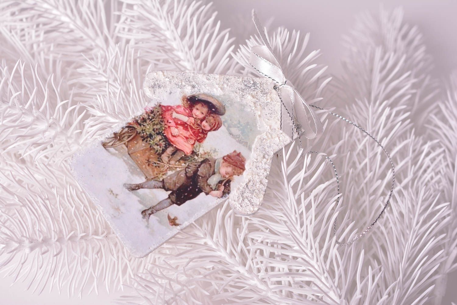 Decoración navideña hecha a mano regalo original elemento decorativo Casita foto 5