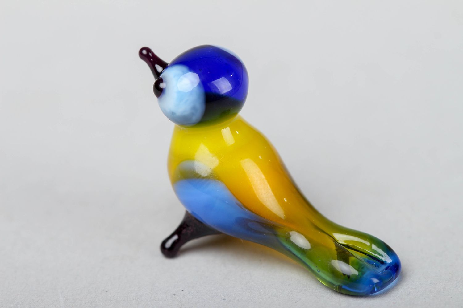 Gift glass statuette of titmouse photo 2
