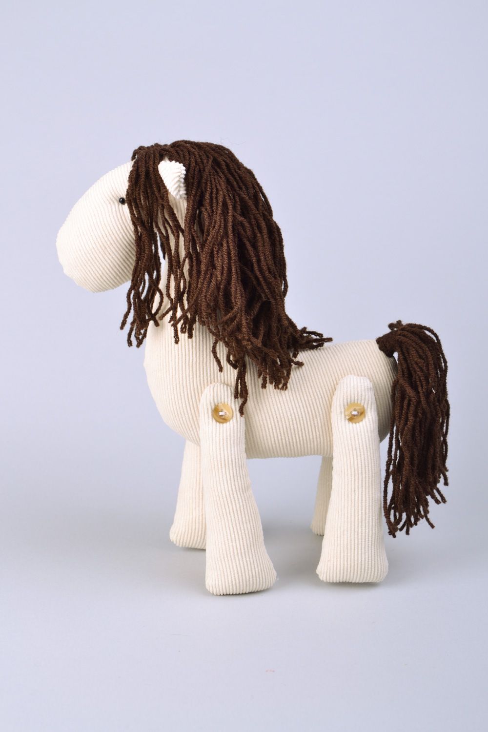 Weiches Kuscheltier aus Velour fürs Haus und Kind handmade Pony    foto 4