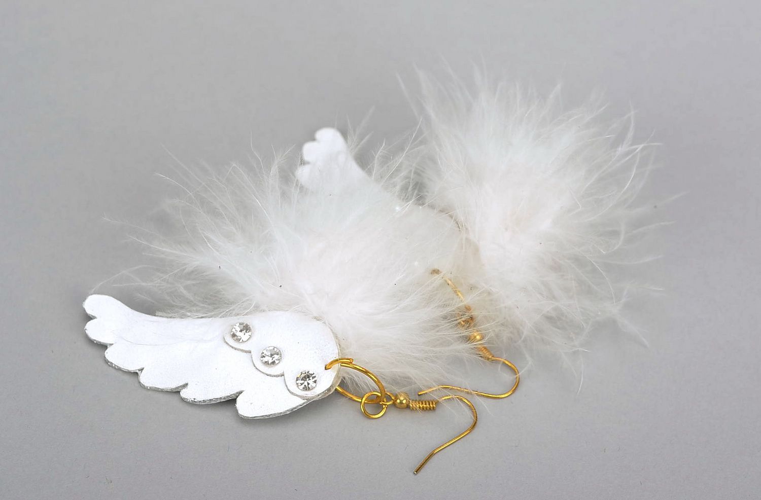 Leather earrings Wings of angel photo 2