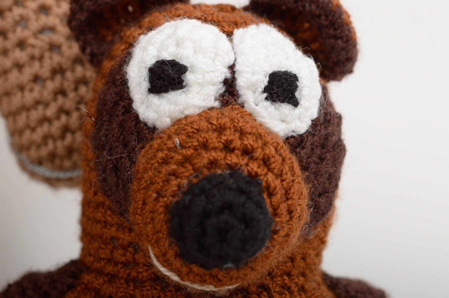 Jouets ours faits main Peluches au crochet en coton 2 pièces Cadeau enfant photo 3